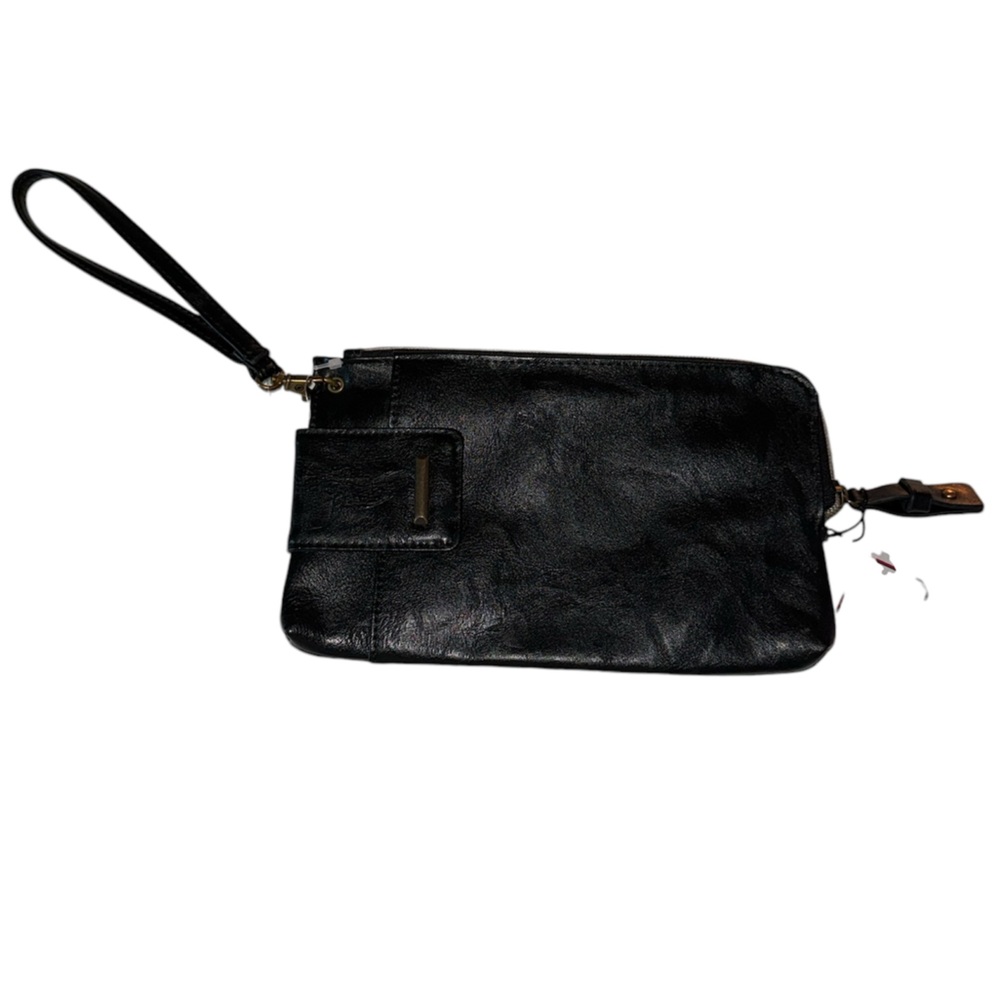 NWT Mundi Black Faux Leather Mae Wristlet Wallet - Picture 2 of 6